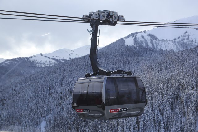 Vacation at Whistler - One of the 2 transparent-bottom gondolas
(Click on the picture for the full-size version)