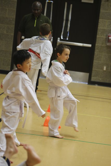 Karate lesson and first belt
(Click on the picture for the full-size version)