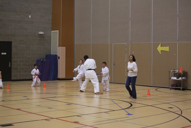 Karate lesson and first belt
(Click on the picture for the full-size version)