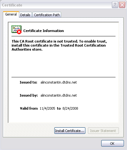 View the SSL certificate before accepting and installing it.